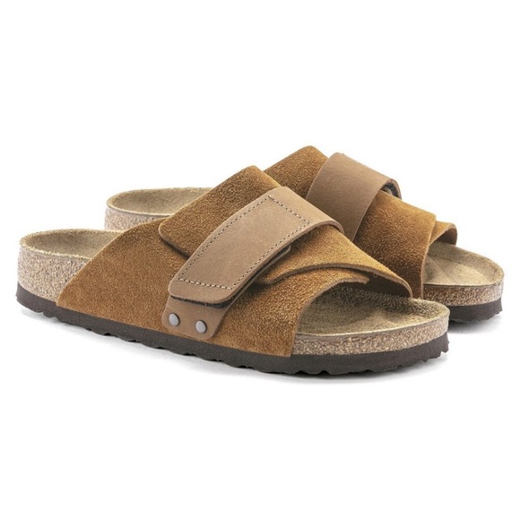 Birkenstock Shoes - NEW - Birkenstock Kyoto Nubuck-Suede Leather Sandals ‘Mink’ Regular Width Unisex